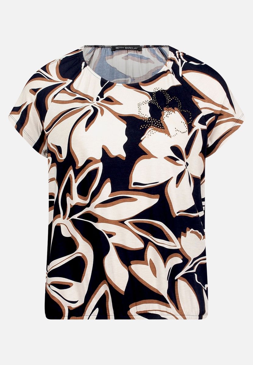 T-Shirt mit abstraktem Blumenprint