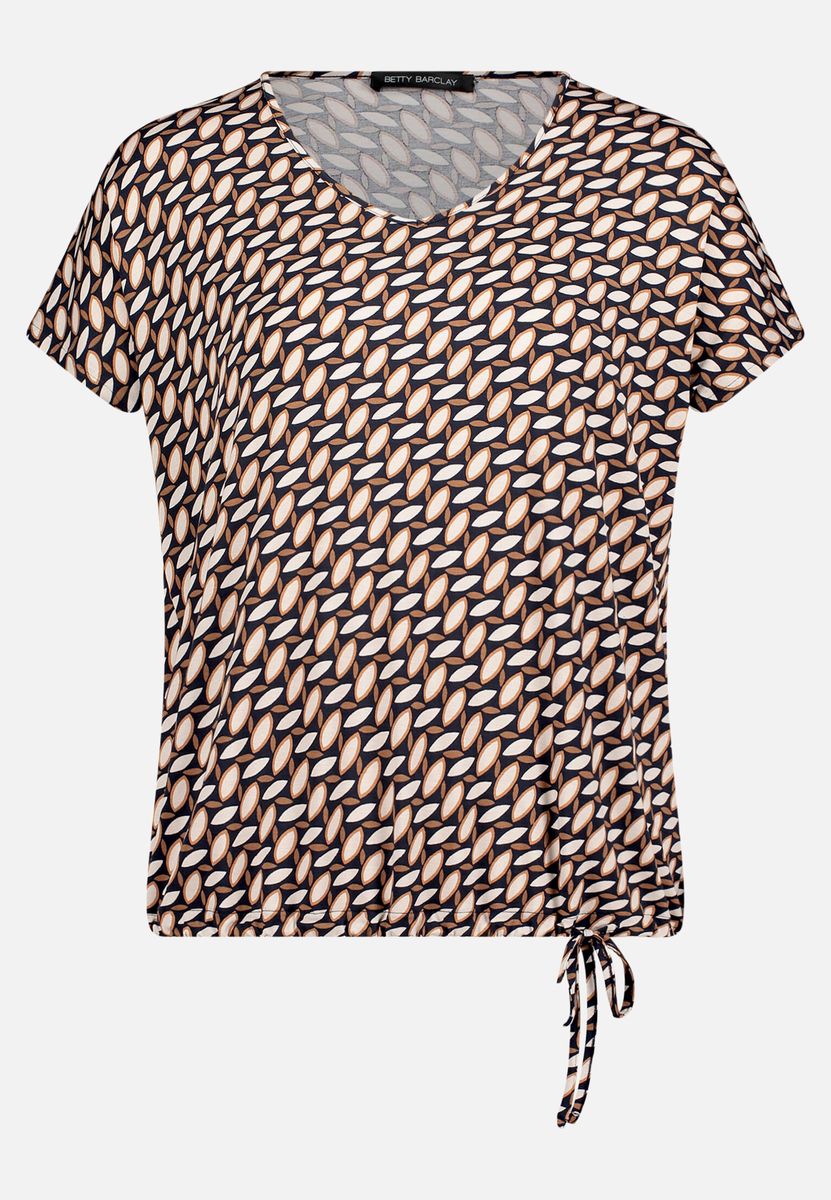 T-Shirt mit geometrischem Print und Tunnelzug