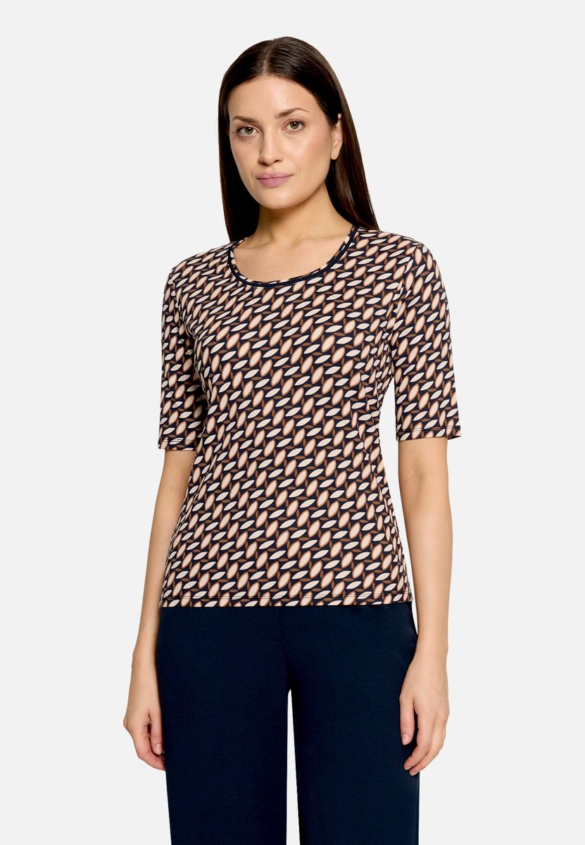 Tailliertes T-Shirt mit Grafikmuster