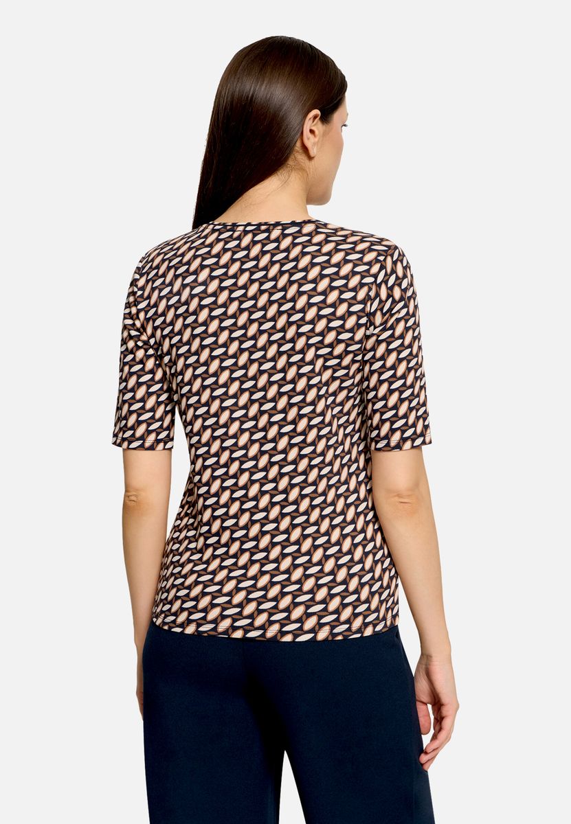 Tailliertes T-Shirt mit Grafikmuster