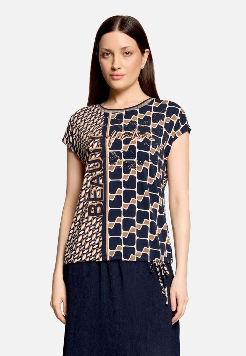 Grafik-Print-Shirt mit Tunnelzug