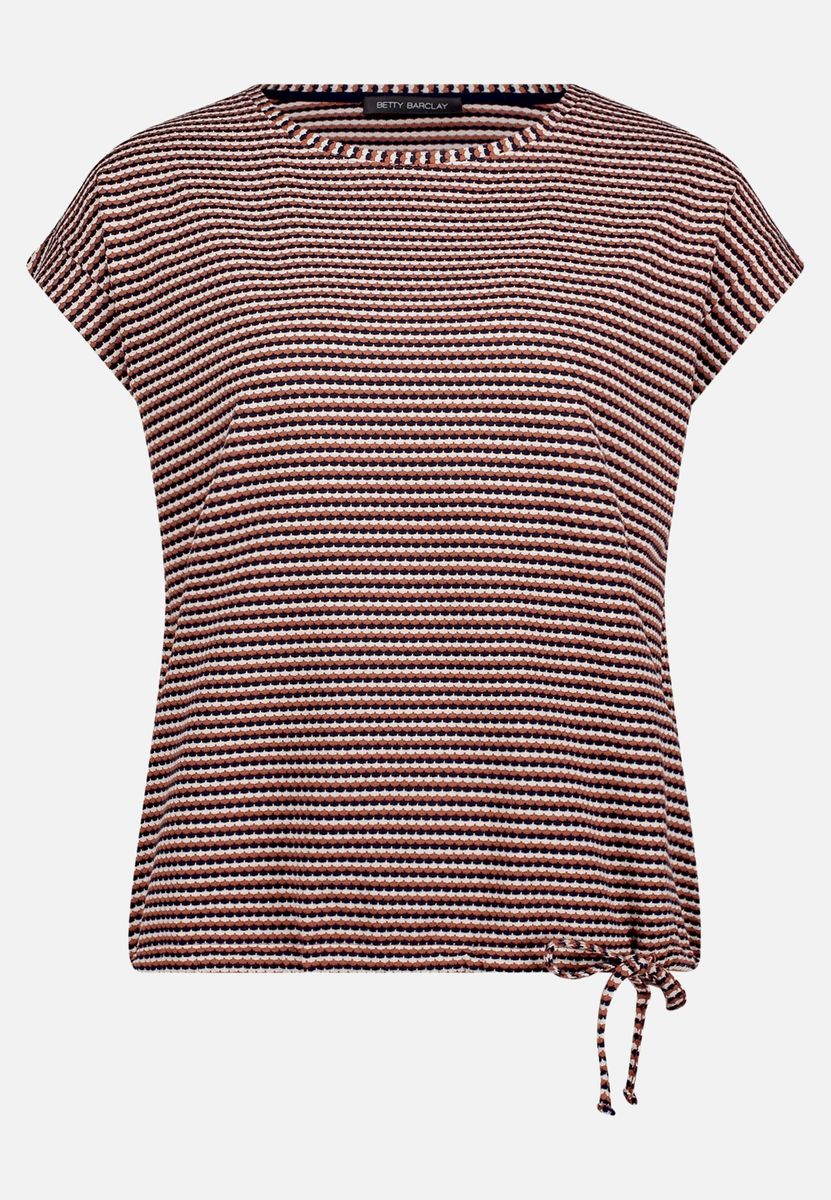 Strukturiertes Streifenshirt mit Tunnelzug