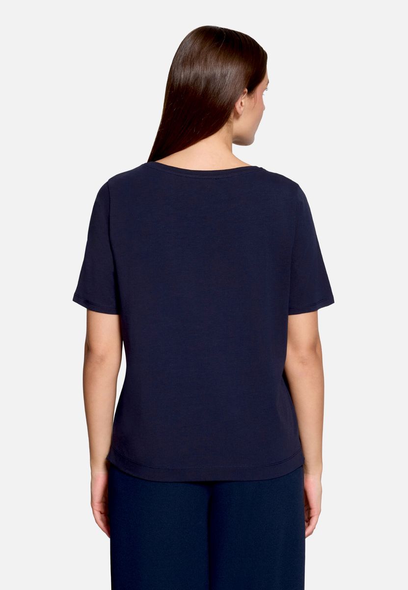 Print-T-Shirt mit floralem Glitzermotiv