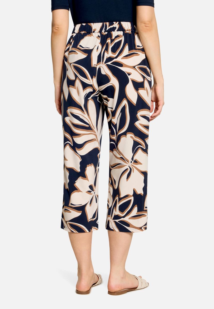 Florale Schlupfhose mit Bundfalten