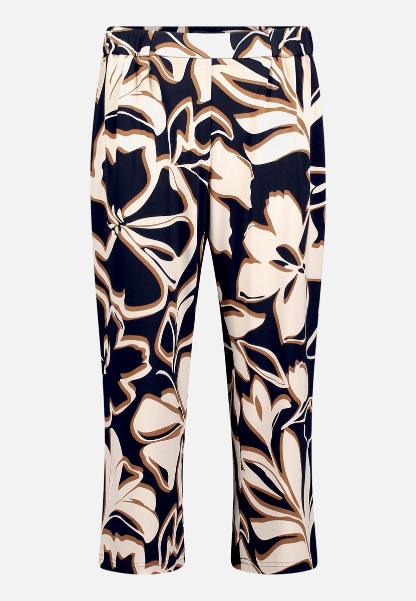 Florale Schlupfhose mit Bundfalten