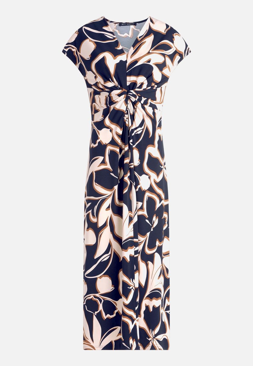 Florales Midikleid mit Knotendetail