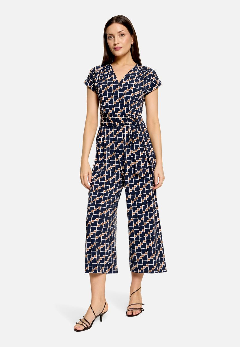 Eleganter Jumpsuit mit geometrischem Muster