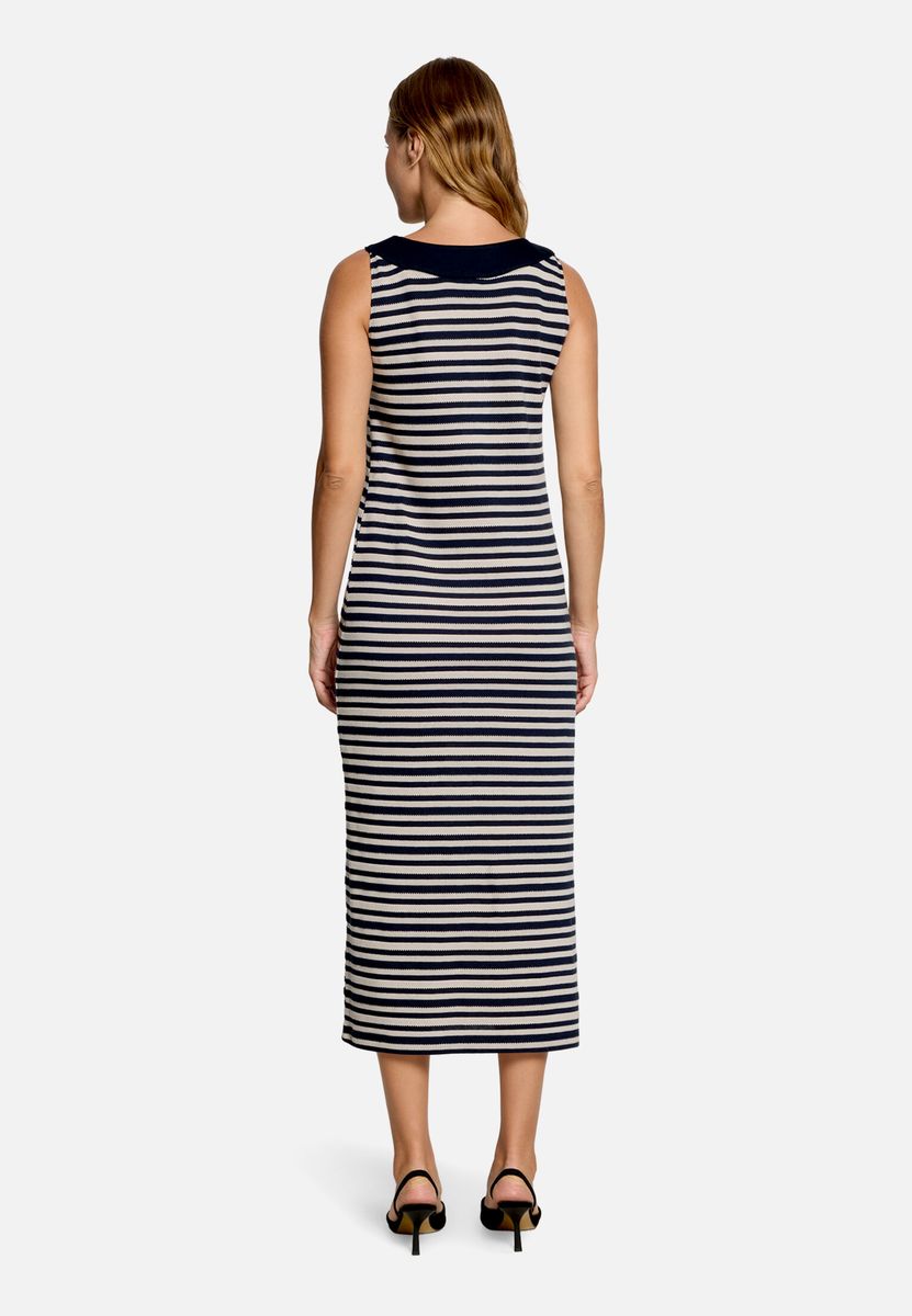 Gestreiftes Strick-Midikleid ohne Ärmel