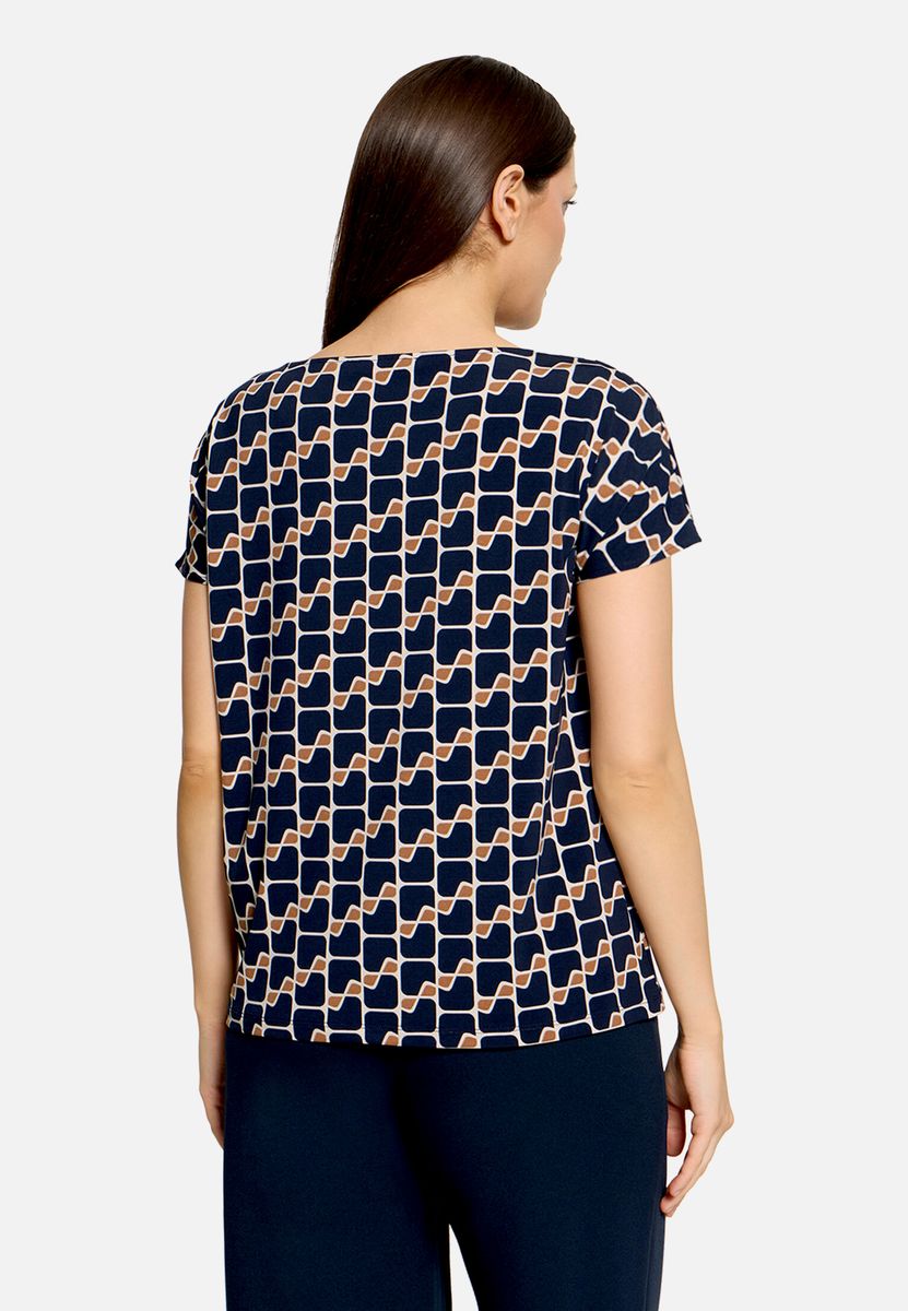 Printshirt mit Wasserfallausschnitt