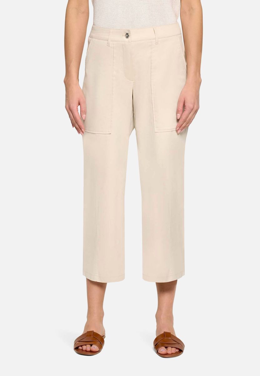 Cropped Stoffhose mit geradem Bein