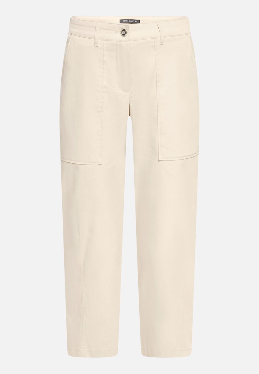 Cropped Stoffhose mit geradem Bein