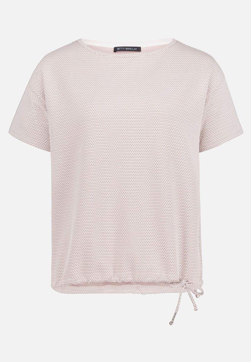 Strukturiertes Kurzarmshirt mit Bindedetail