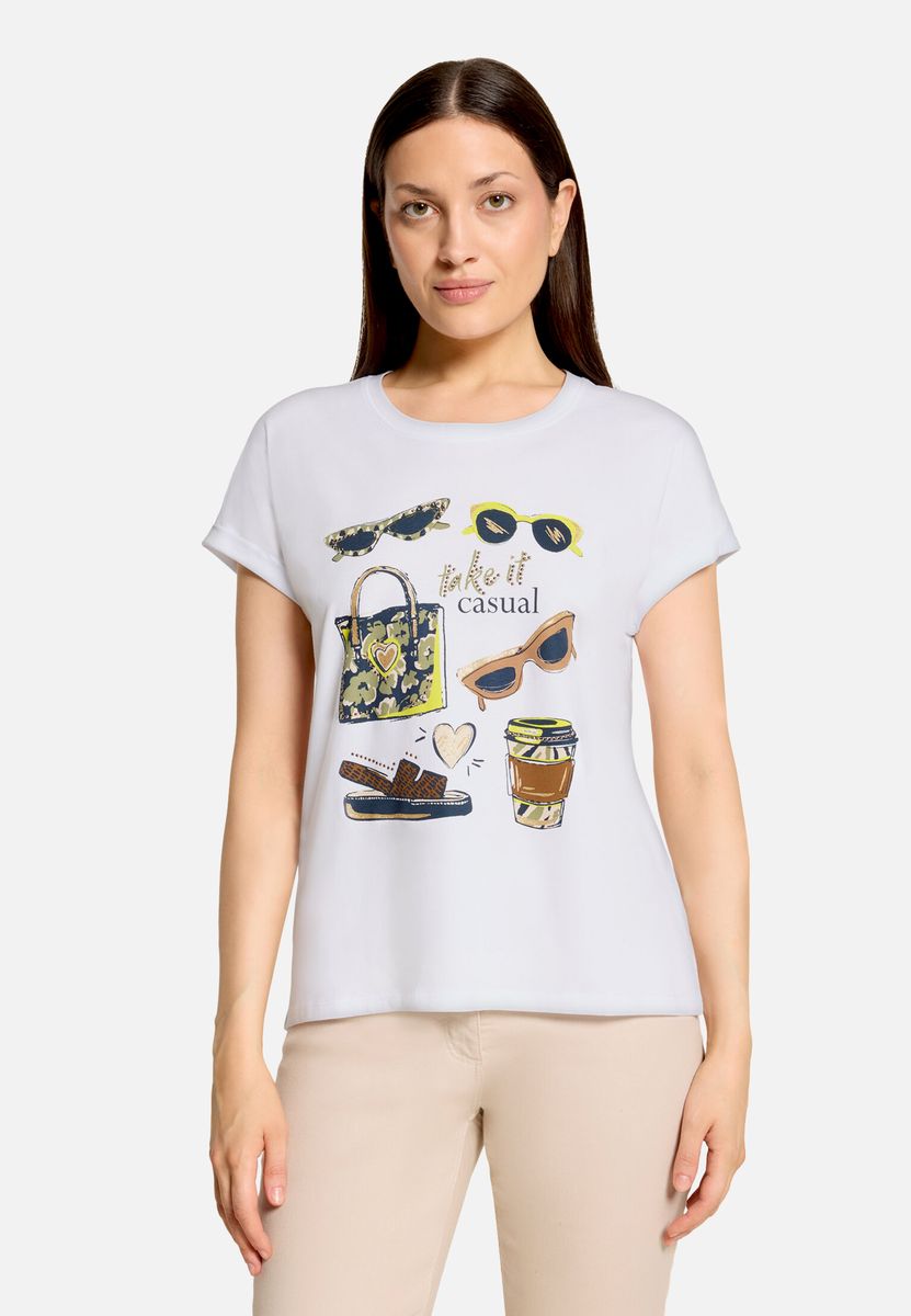 Legeres T-Shirt mit grafischem Print