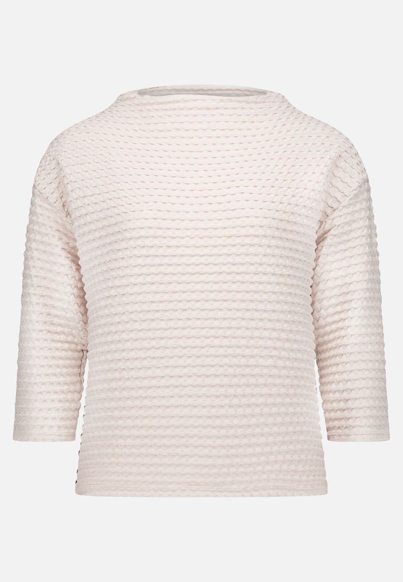 Strukturiertes U-Boot-Sweatshirt mit 3/4-Arm
