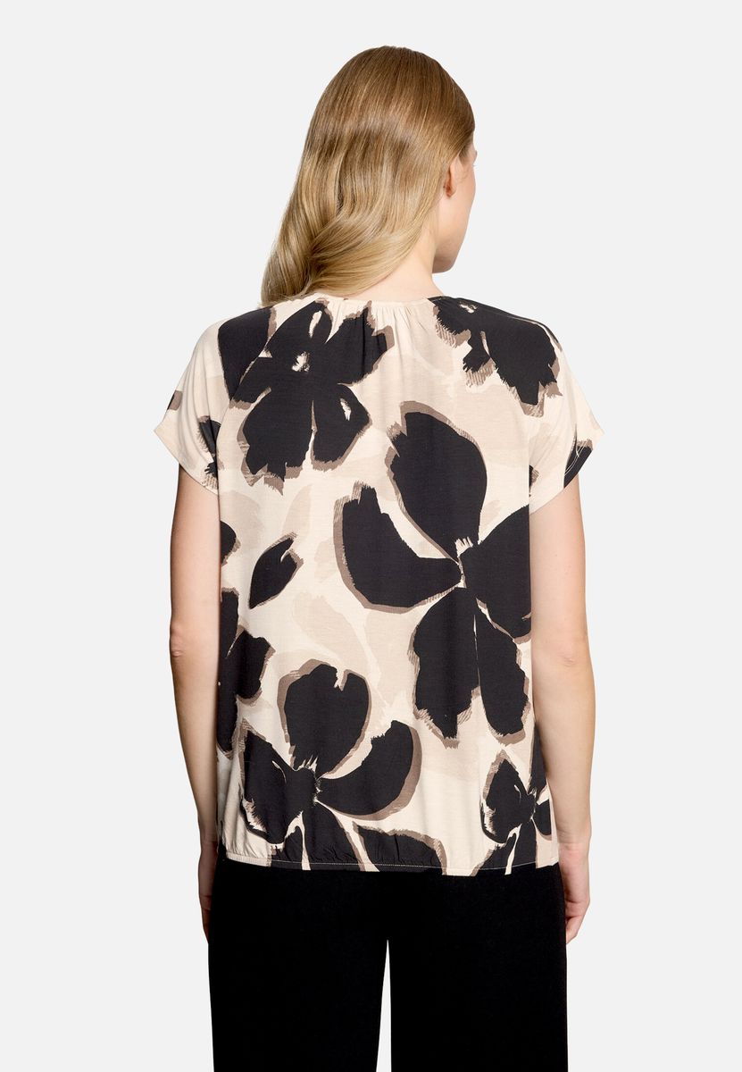 Shirt mit Blumendruck und Glitzersteinen
