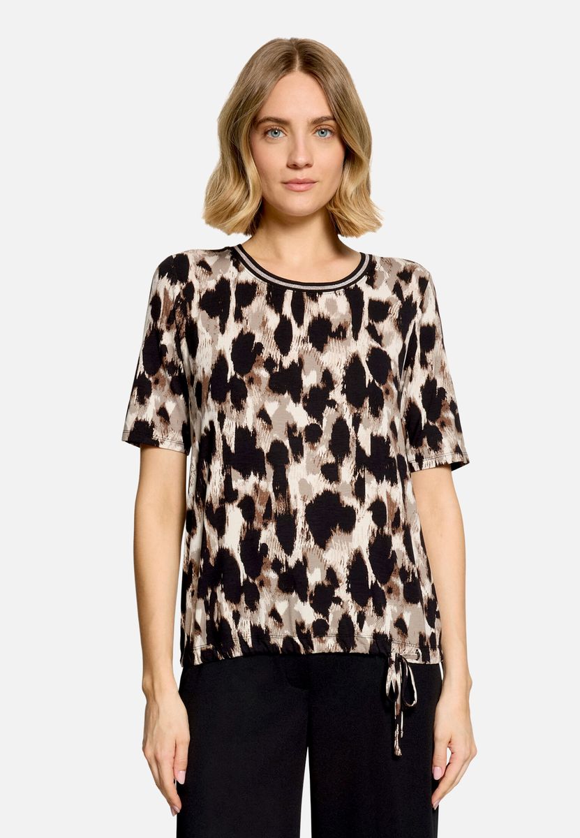 T-Shirt mit Animal-Print und Tunnelzug