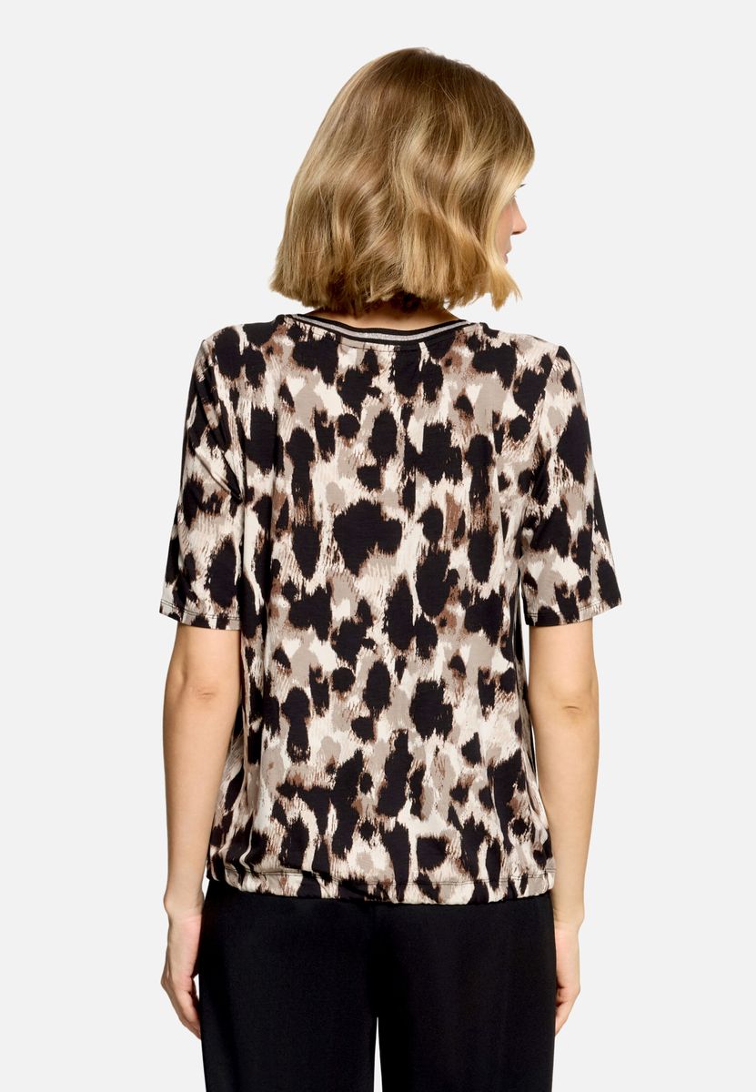 T-Shirt mit Animal-Print und Tunnelzug