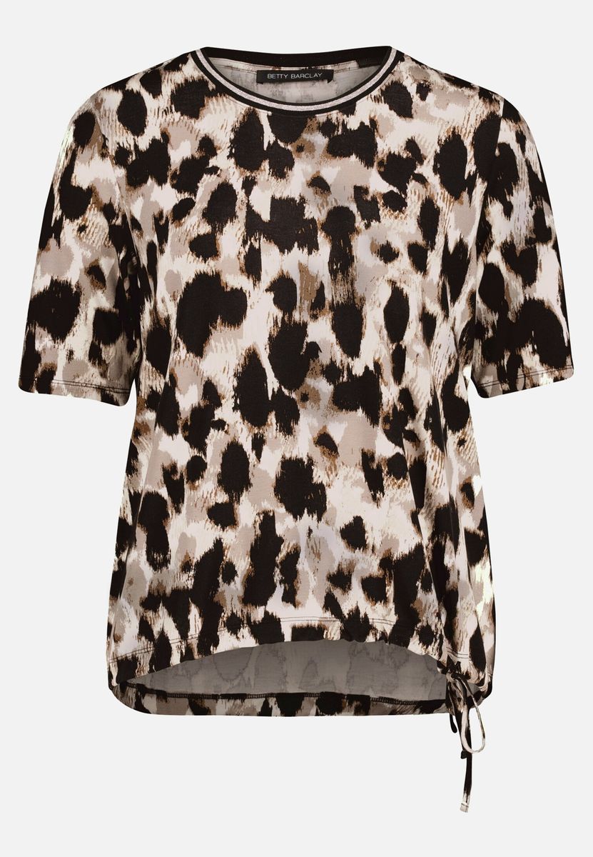 T-Shirt mit Animal-Print und Tunnelzug