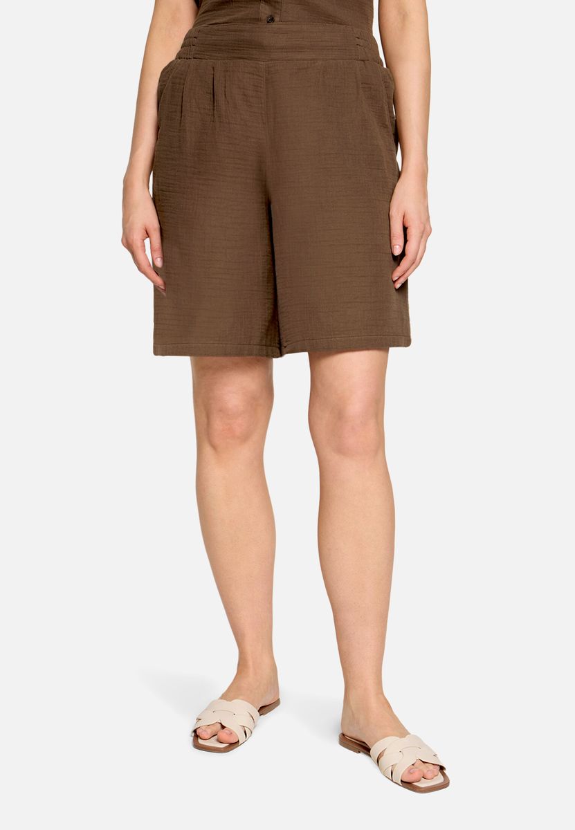 High-Waist Musselin-Shorts Relaxed Fit