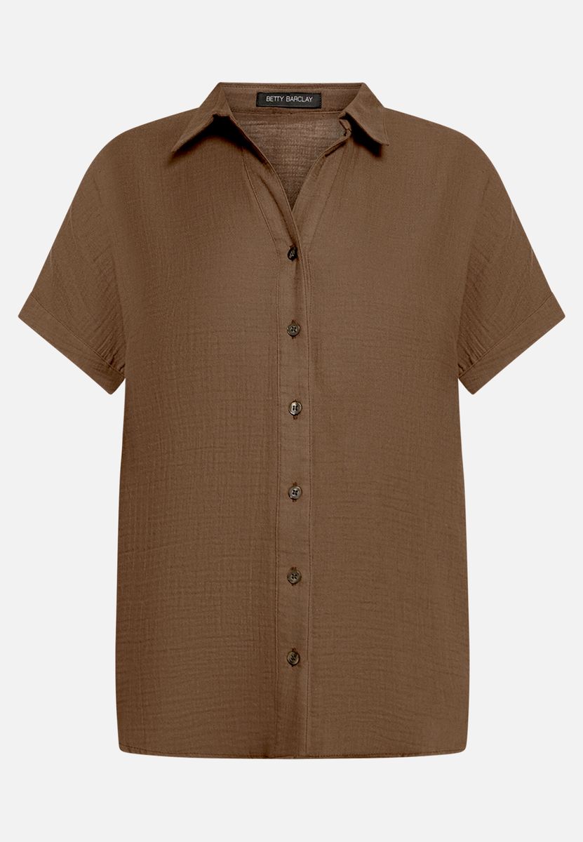 Kurzarmbluse aus Crinkle-Baumwolle
