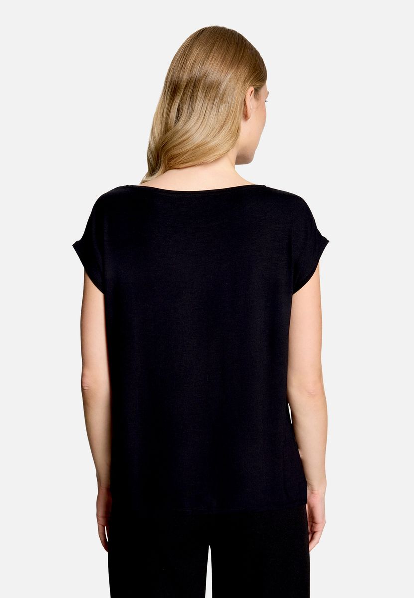 Blusenshirt mit Animal-Print und Strasssteinen