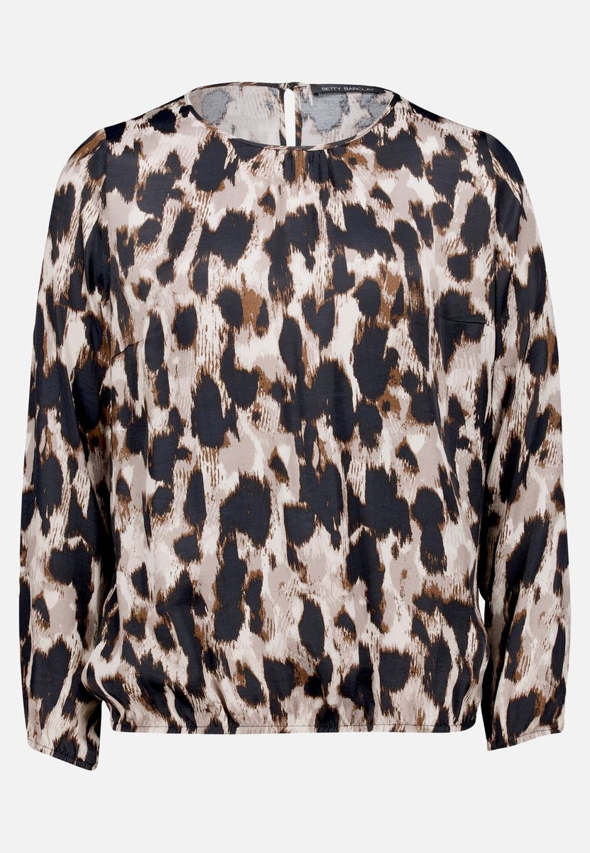 Lockere Schlupfbluse mit Leoprint