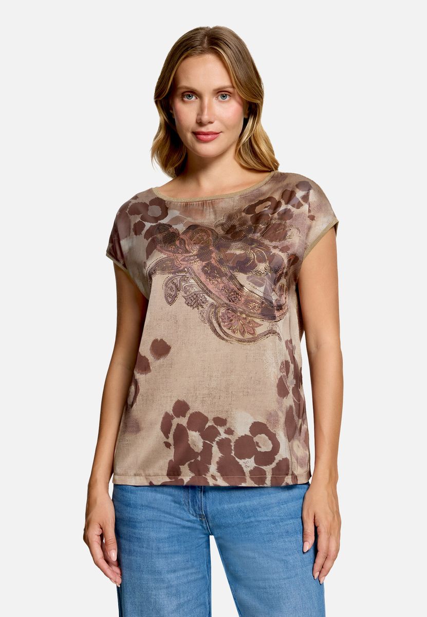 Blusenshirt mit Paisley-Print und Verzierung