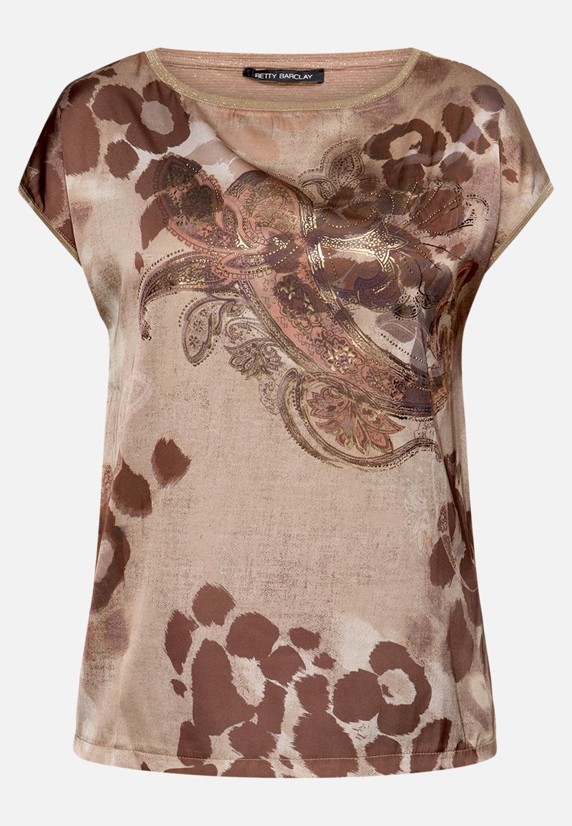 Blusenshirt mit Paisley-Print und Verzierung