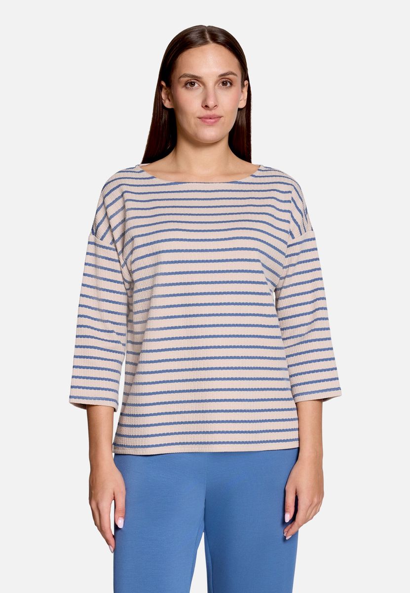 Oversized-Streifenshirt mit U-Boot-Ausschnitt