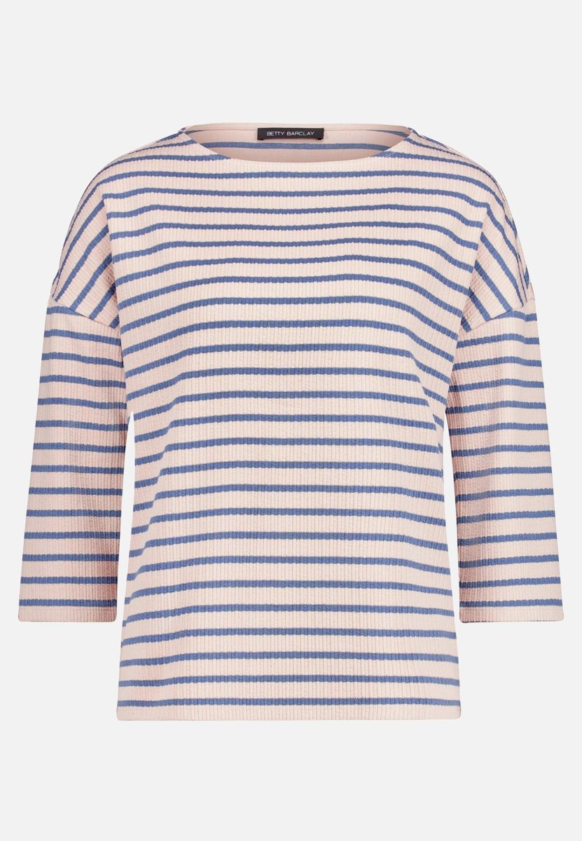 Oversized-Streifenshirt mit U-Boot-Ausschnitt