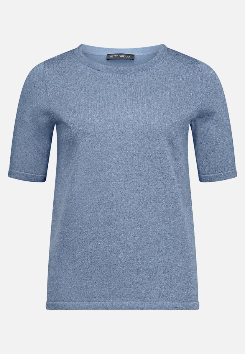 Schimmernder Kurzarm-Strickpullover