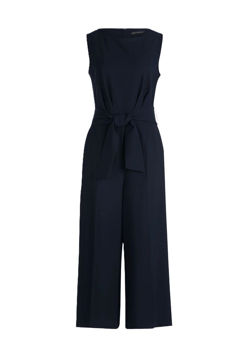 Ärmelloser Jumpsuit mit Bindegürtel