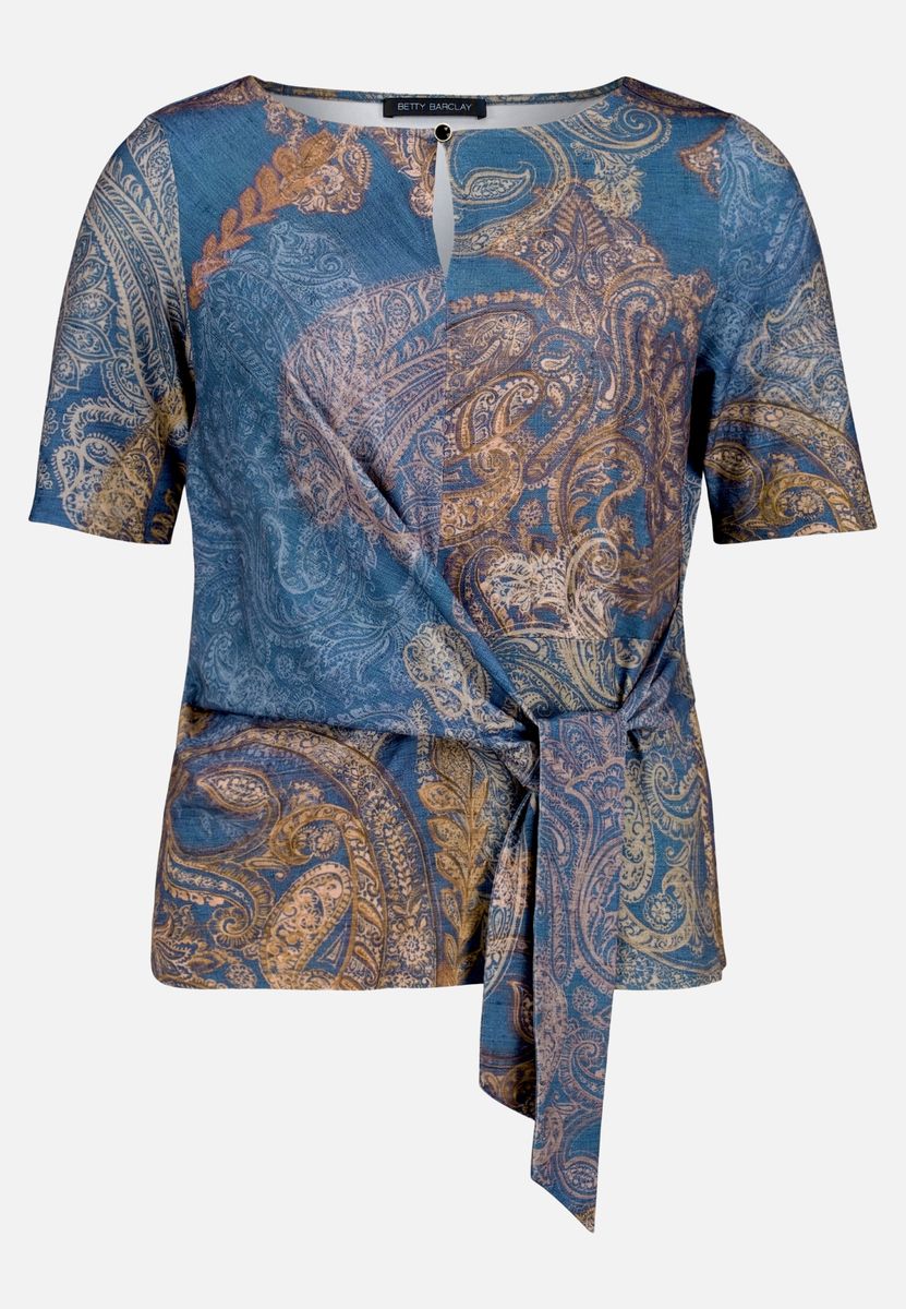 Top mit Paisleymuster und Knotendetail