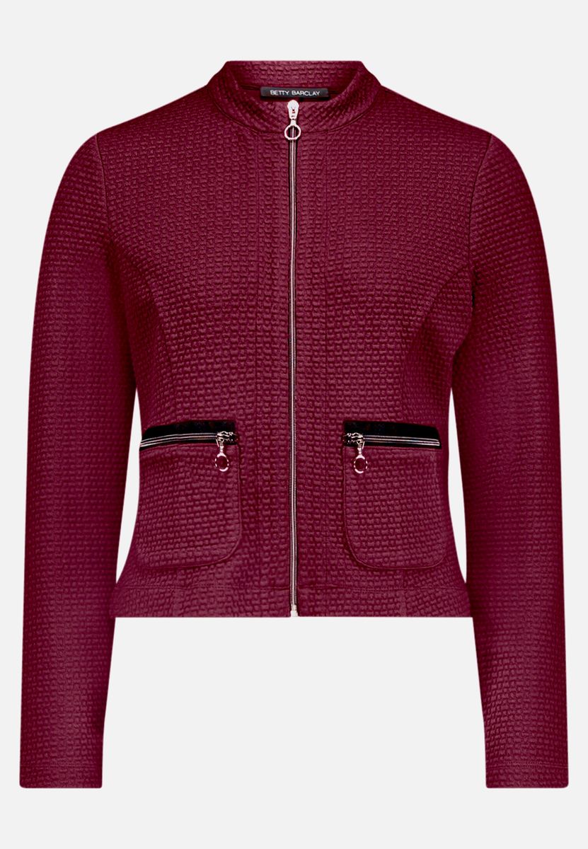 Strukturierte Zipper-Jacke mit Taschen