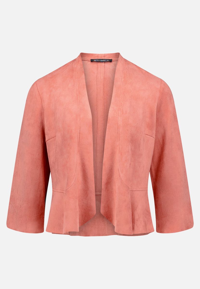 Offene Kurzjacke in Veloursoptik