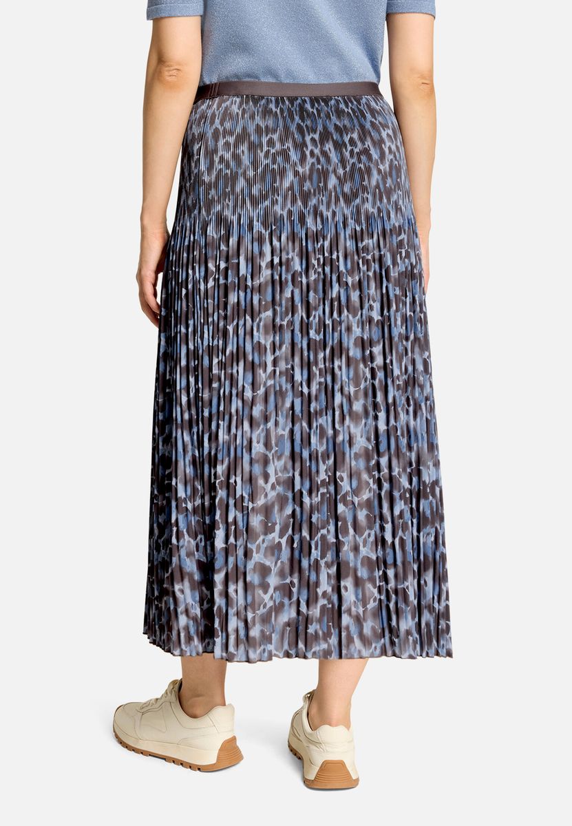 Plissierter Midirock mit Animalprint