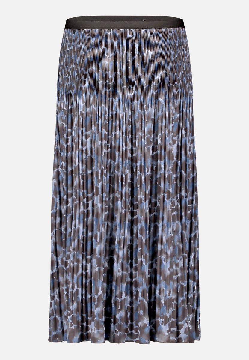 Plissierter Midirock mit Animalprint