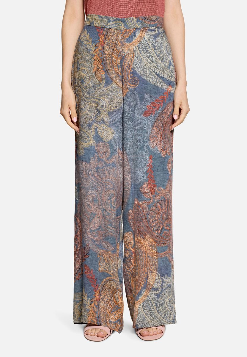 Fließende Marlene-Hose mit Paisleymuster
