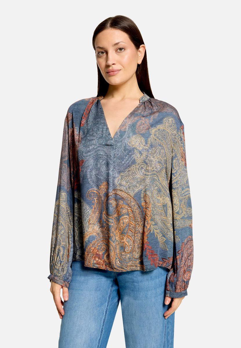 Schlupfbluse mit Paisley-Muster
