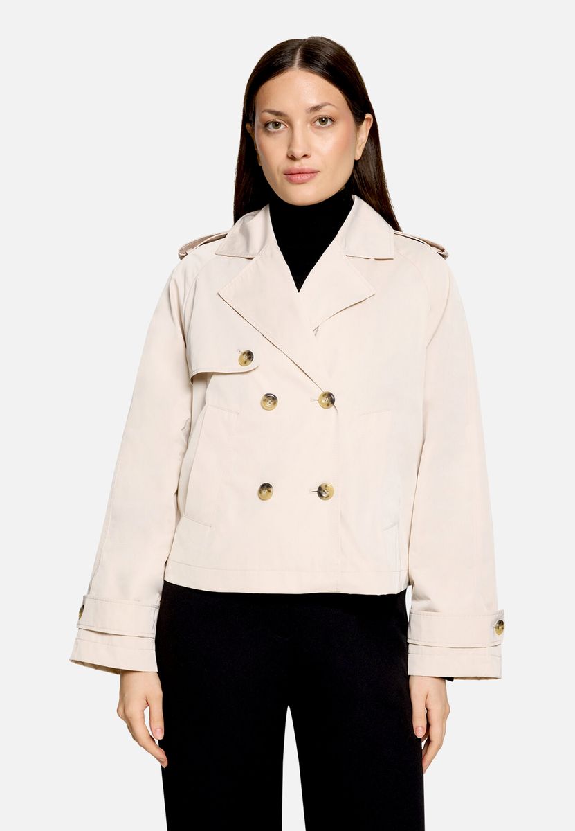 Kurzer zweireihiger Trenchcoat