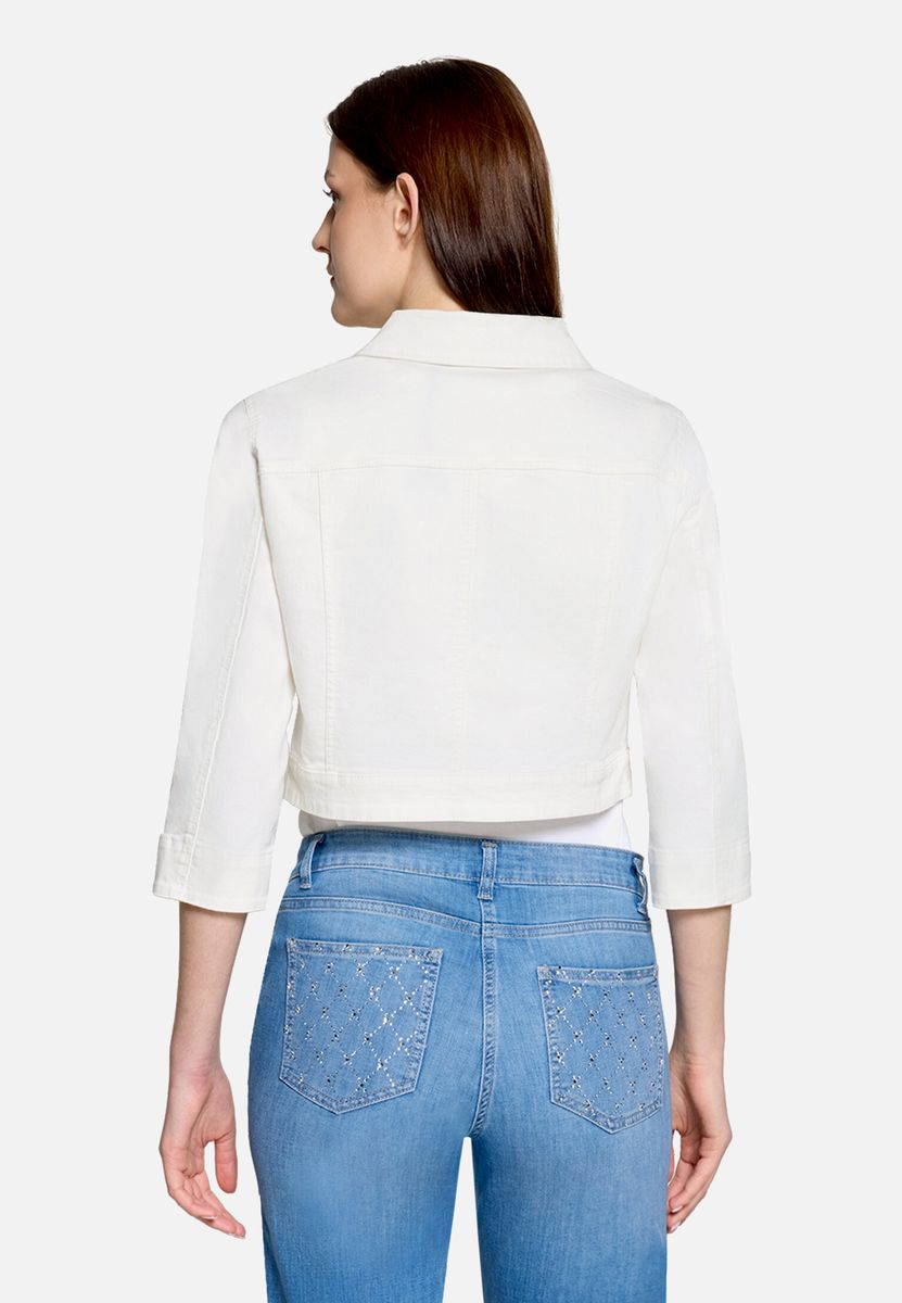 Kurze Jeansjacke mit 3/4-Arm