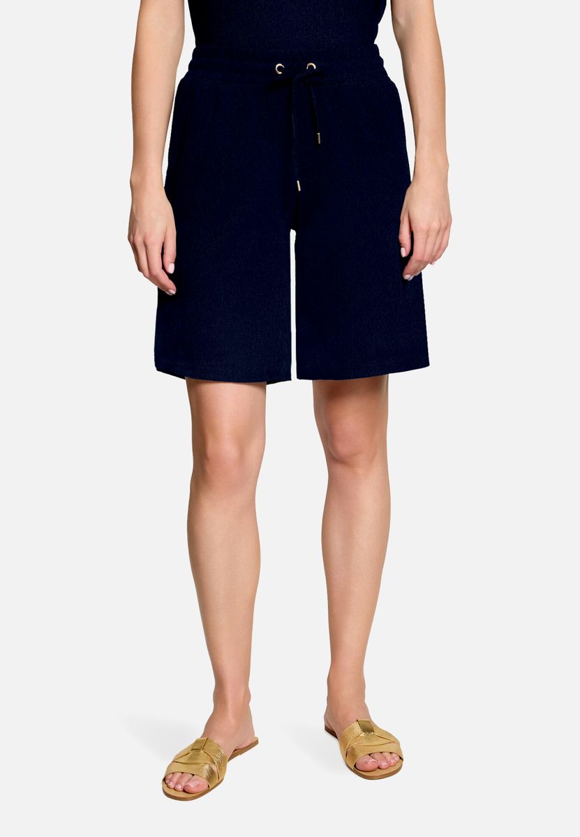 Strukturierte Bermuda-Shorts mit Kordelzug