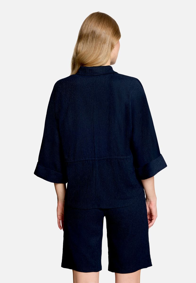 Strukturierte Hemdbluse mit Taillenzug