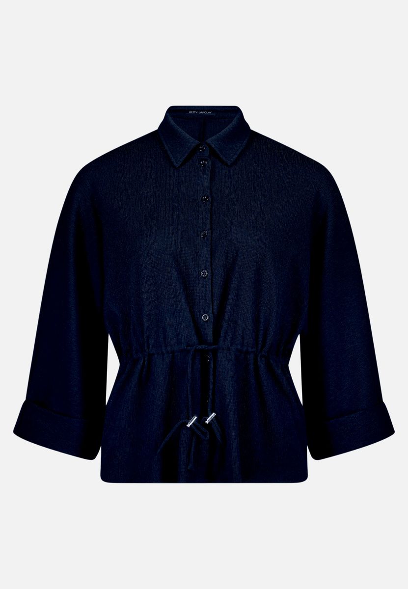 Strukturierte Hemdbluse mit Taillenzug