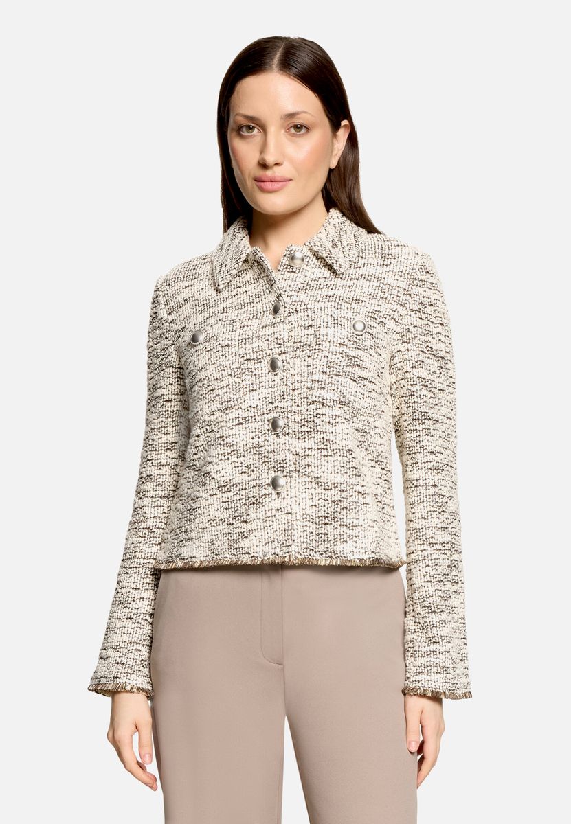 Elegante Strukturierte Bouclé Blazer-Jacke