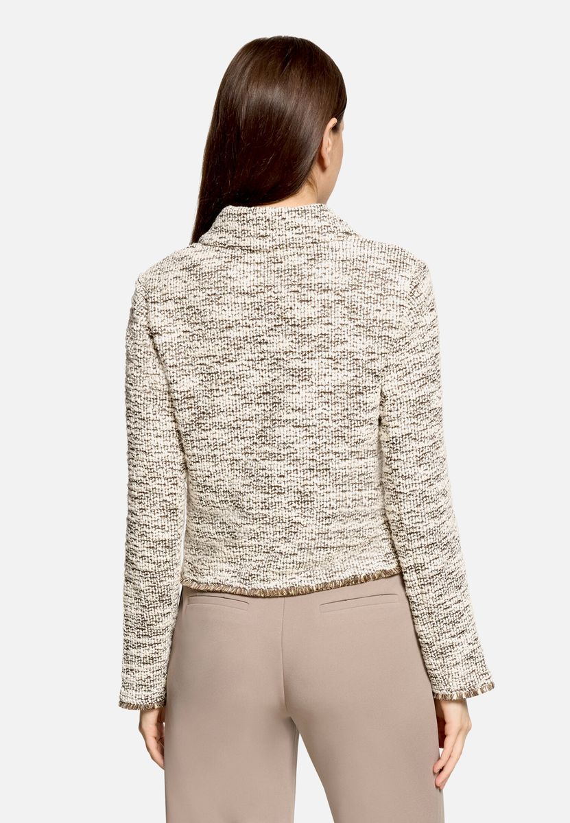 Elegante Strukturierte Bouclé Blazer-Jacke