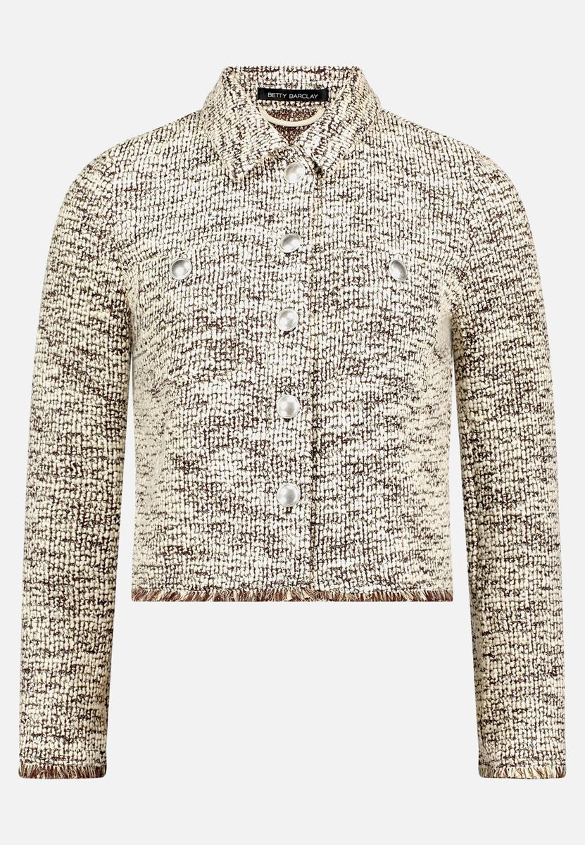 Elegante Strukturierte Bouclé Blazer-Jacke
