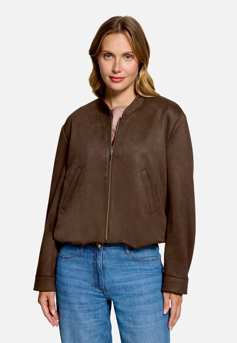 Blouson aus weichem Velours-Imitat