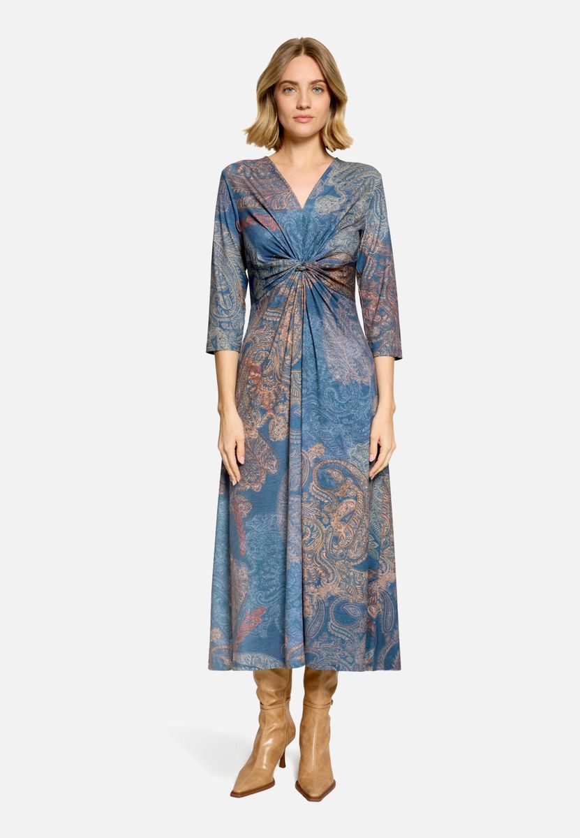 Paisley-Midikleid mit Knotendetail