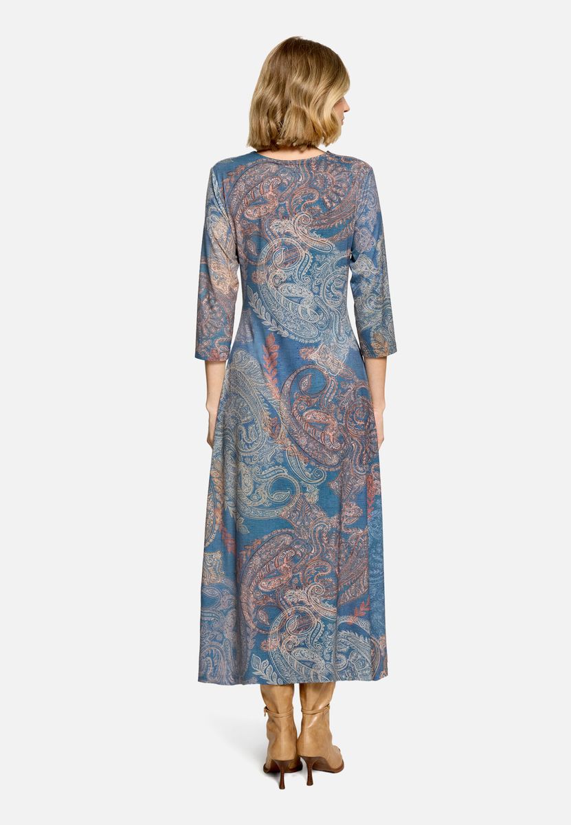 Paisley-Midikleid mit Knotendetail